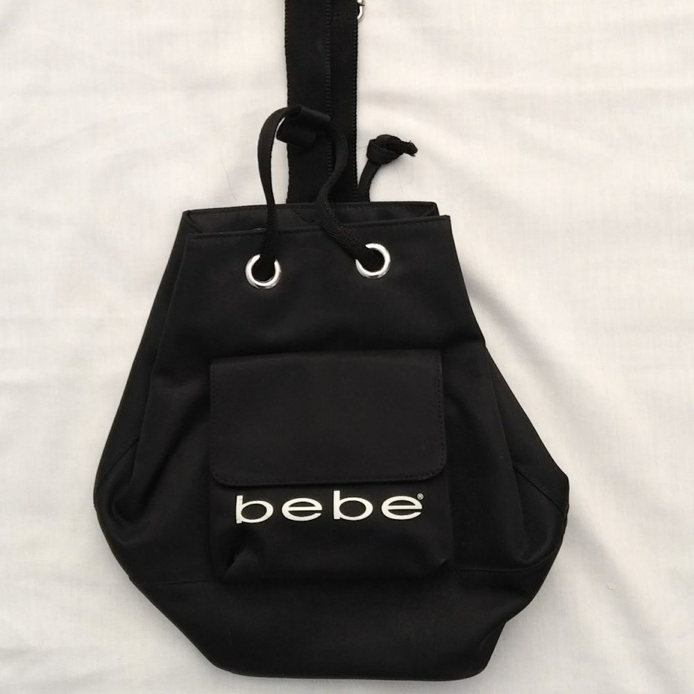 NWOT Bebe Black Nylon Sling Bag